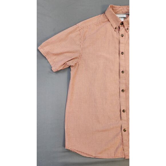 Columbia Sportswear Shirt Mens Medium Red Check Short Sleeve Button Up - Picture 6 of 12